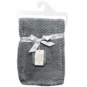 Wholesale - 30"x40" LT. GREY FLANNEL POPCORN BLANKET C/P 24, UPC: 196966000199